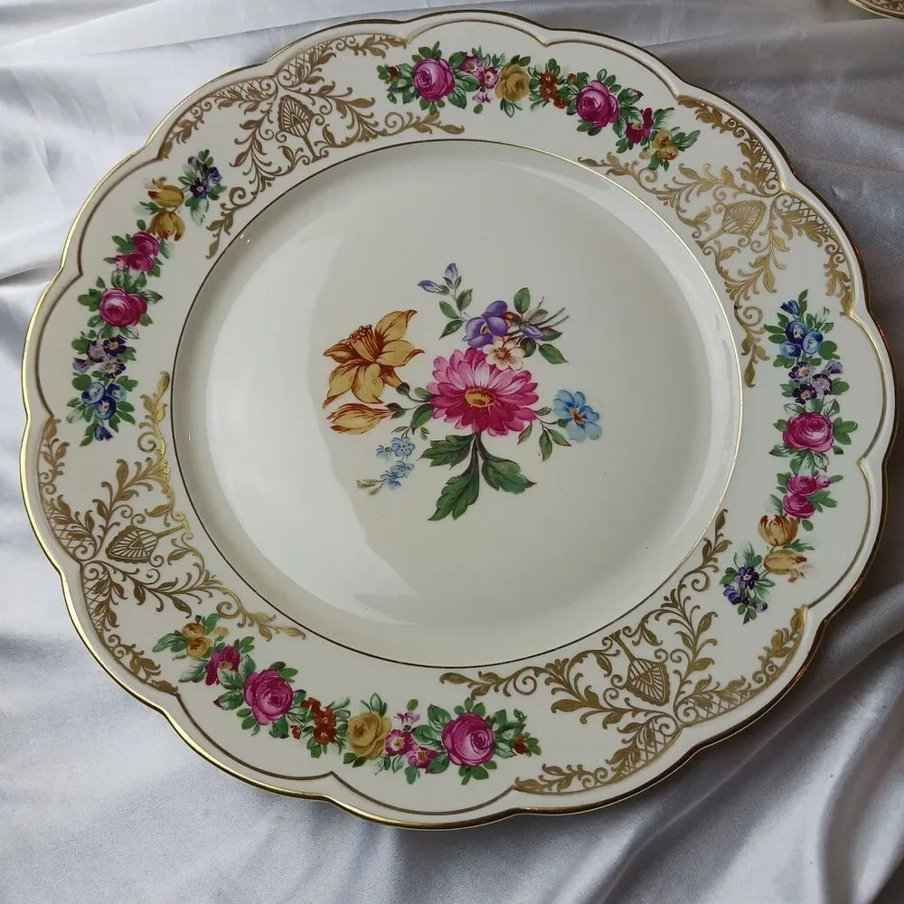 Antique Royal Bayreuth Floral Dinner Plate 10''